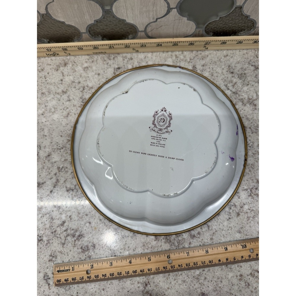 Vintage 1971 Daher 10.5" Decorated Ware Tin Bowl Tray Made In England - Picture 2 of 5